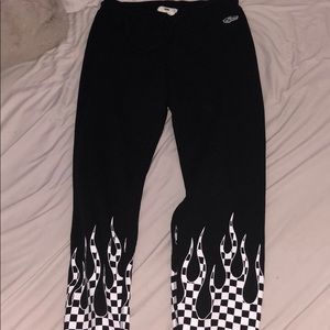 Vans sweatpants with checkered flames